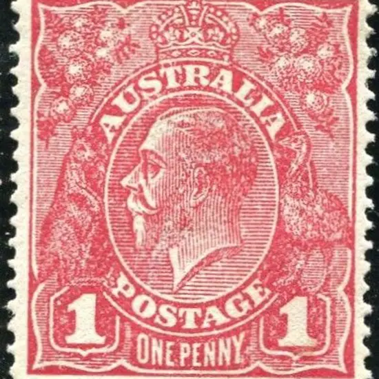 1914-20 Single watermark 1d red Die II on rough ...