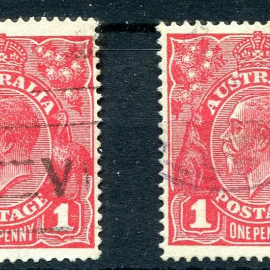 1914-20 Single watermark 1d red Die III with ...