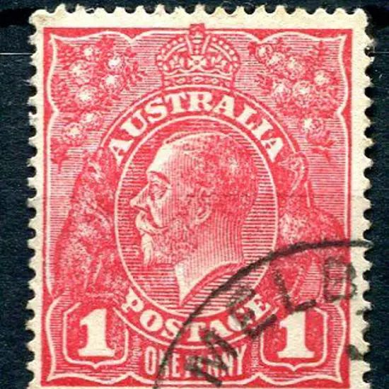 1914-20 Single watermark 1d red with Melbourne CTO ...