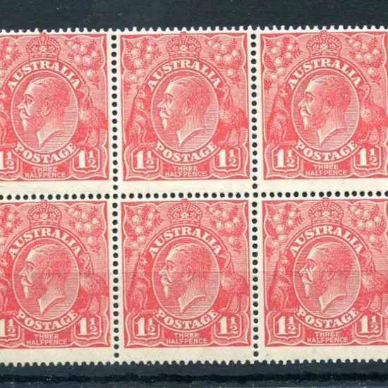 1914-20 Single watermark 1½d red plate 22 left ...