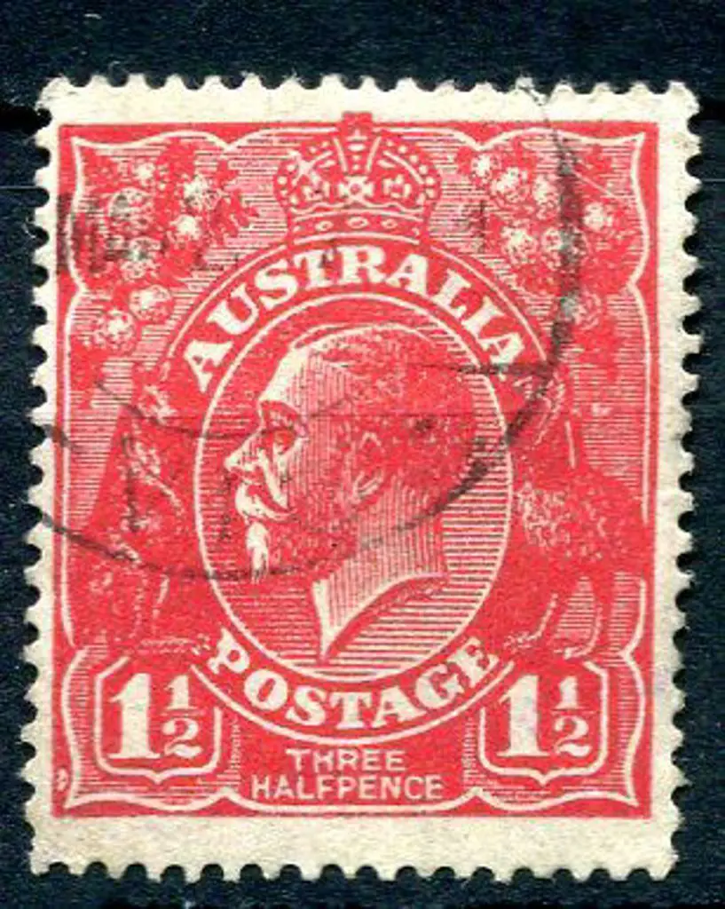 1914-20 Single watermark 1½d red with "Cracked ... Image 1++