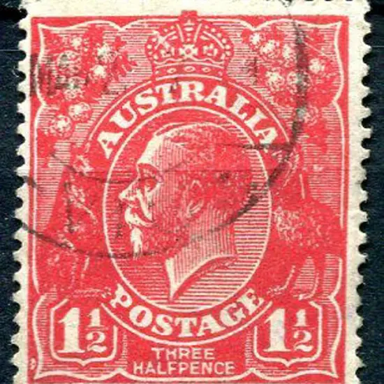 1914-20 Single watermark 1½d red with "Cracked ...