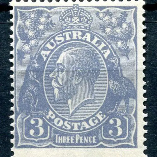 1914-20 Single watermark 3d dull blue with "white ...