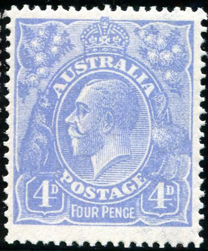 1914-20 Single watermark 4d bright ultramarine ... Image 1++