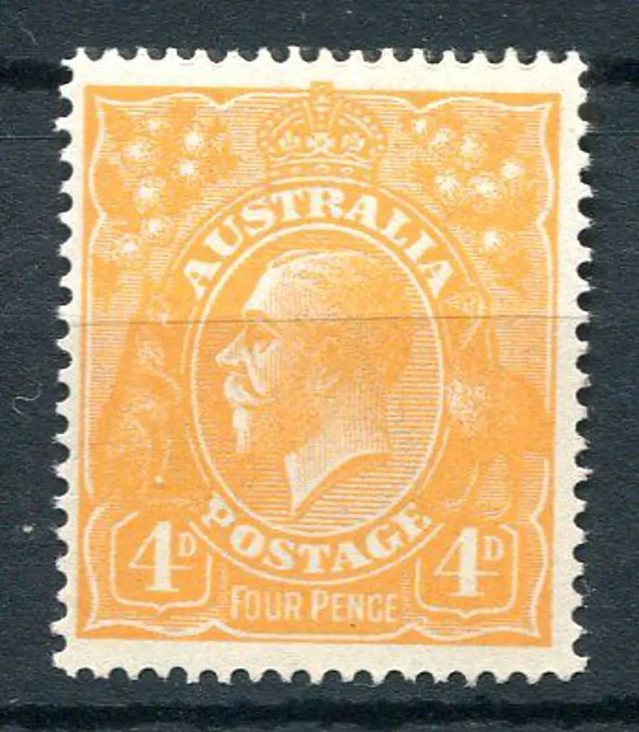 1914-20 Single watermark 4d orange aniline with ... Image 1++