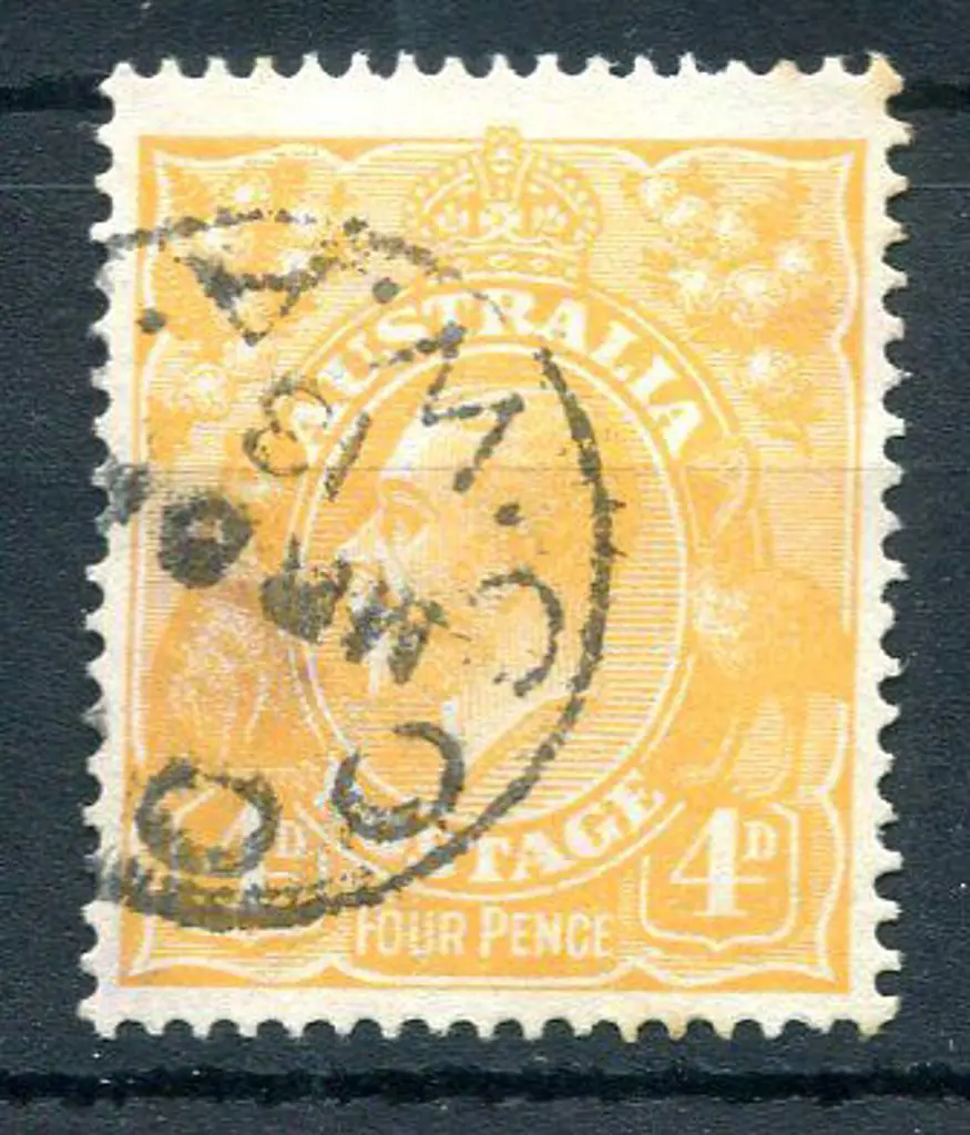 1914-20 Single watermark 4d pale orange-yellow ... Image 1++