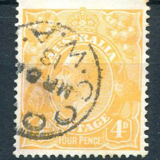 1914-20 Single watermark 4d pale orange-yellow ...