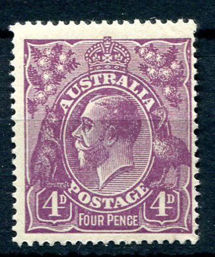 1914-20 Single watermark 4d violet with "white ... Image 1++