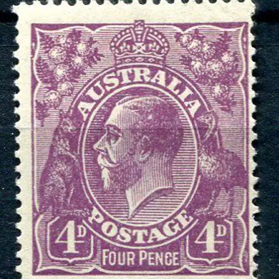 1914-20 Single watermark 4d violet with "white ...