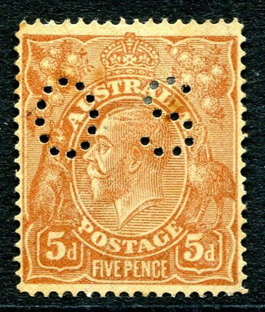 1914-20 Single watermark 5d chestnut, single lined ... Image 1++
