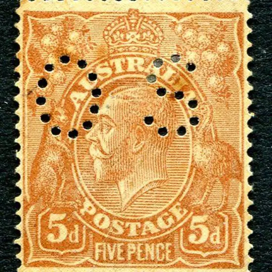 1914-20 Single watermark 5d chestnut, single lined ...