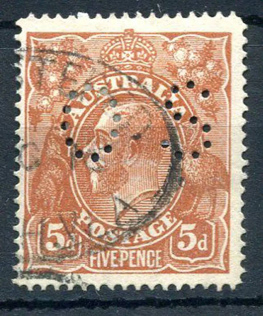 1914-20 Single watermark 5d chestnut single line ... Image 1++