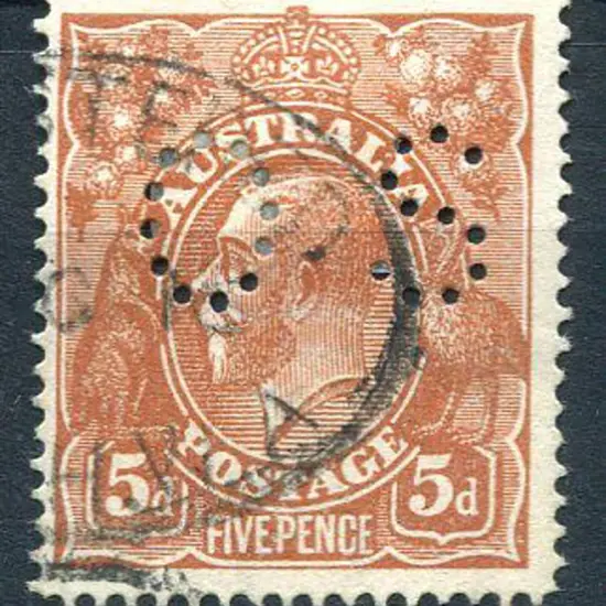 1914-20 Single watermark 5d chestnut single line ...