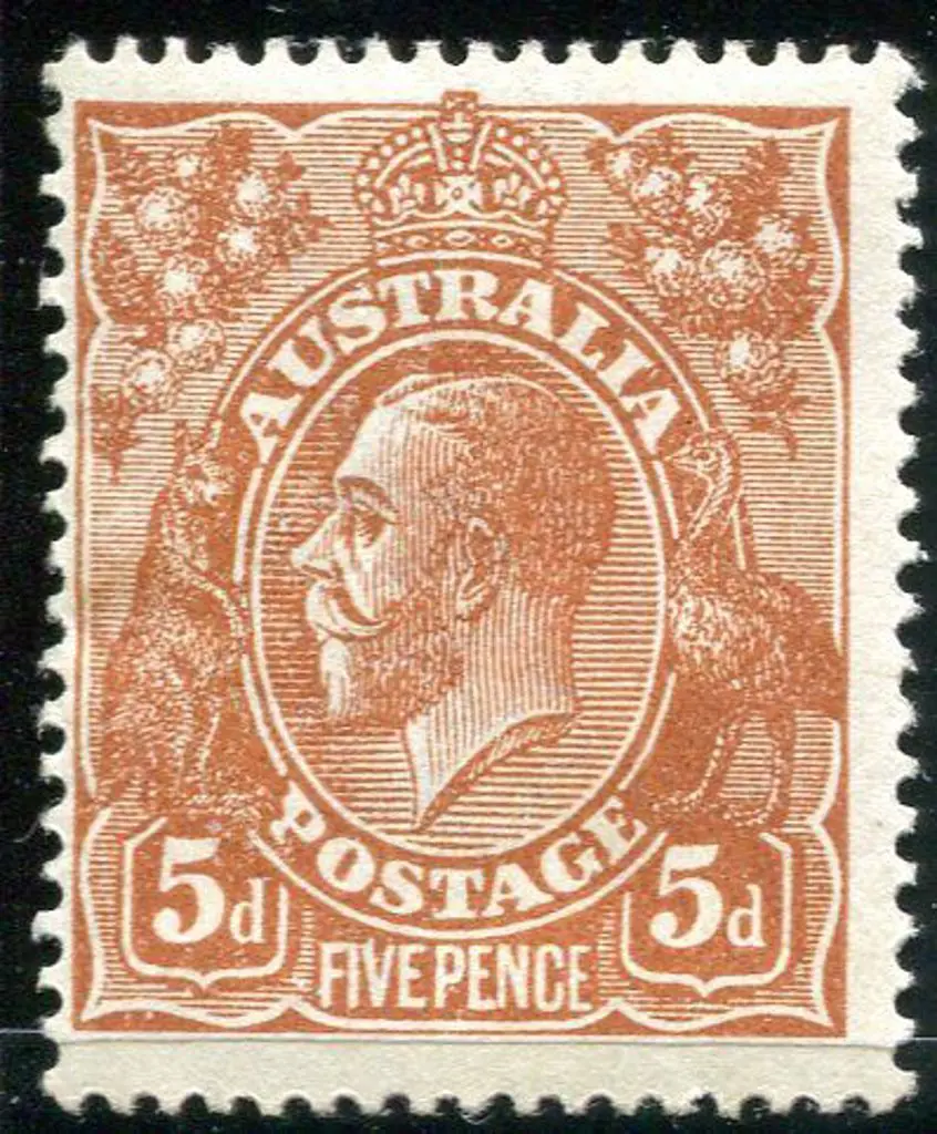 1914-20 Single watermark 5d yellow-brown with ... Image 1++