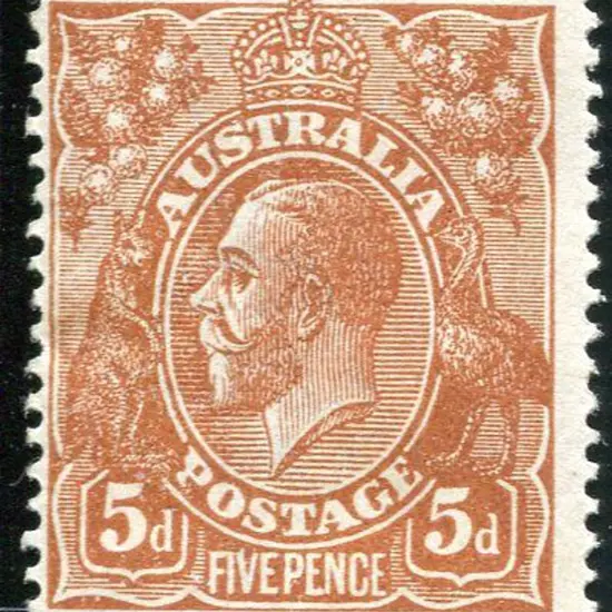 1914-20 Single watermark 5d yellow-brown with ...
