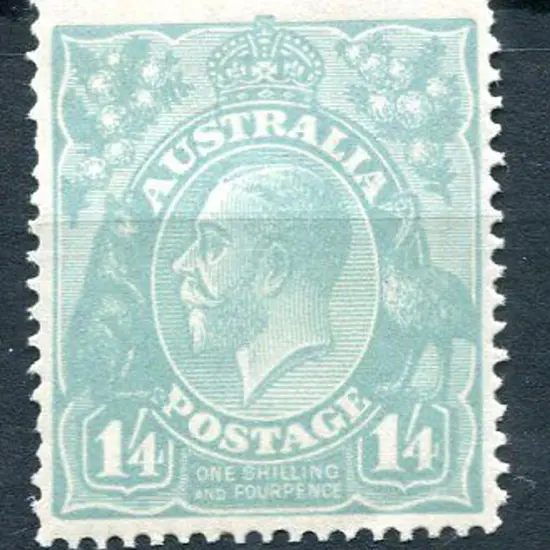 1914-20 Single watermark 1/4d greenish-blue. Fine ...