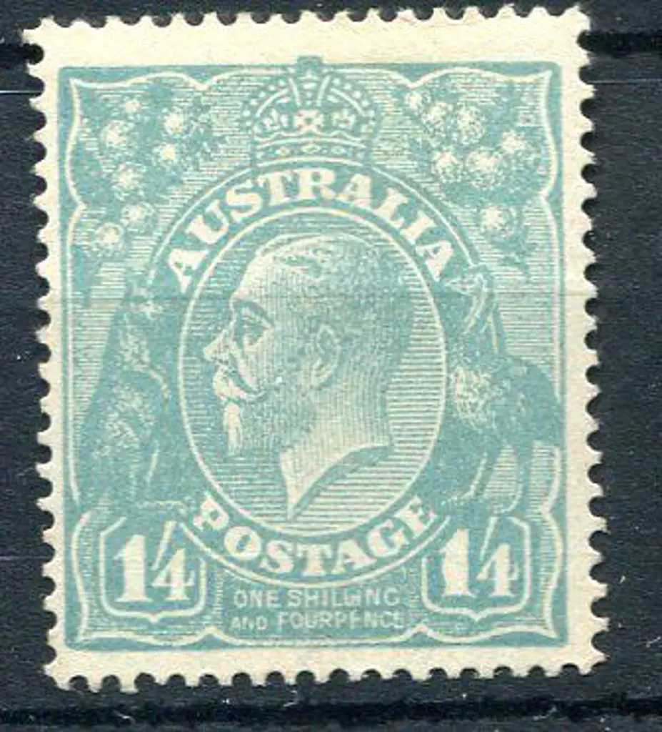 1914-20 Single watermark 1/4d turquoise with ... Image 1++