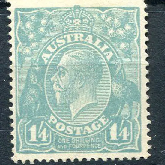 1914-20 Single watermark 1/4d turquoise with ...