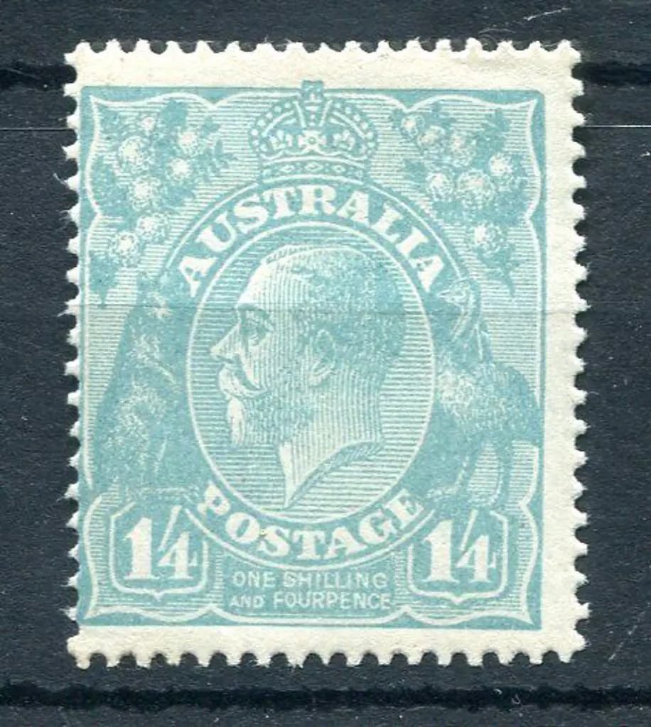 1914-20 Single watermark 1/4d turquoise-blue. MLH, ... Image 1++