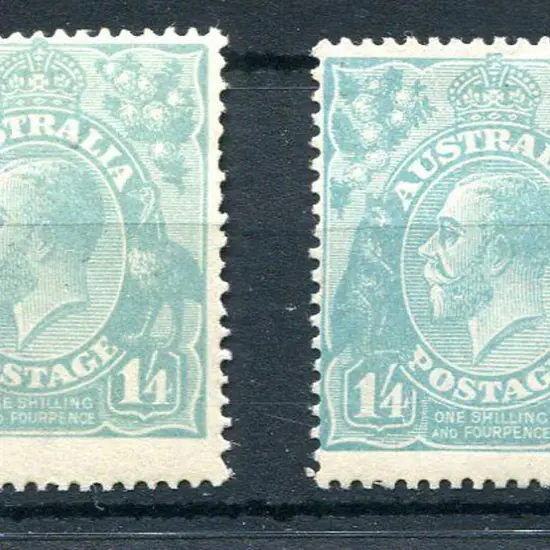 1914-20 Single watermark 1/4d turquoise-blue in 2 ...