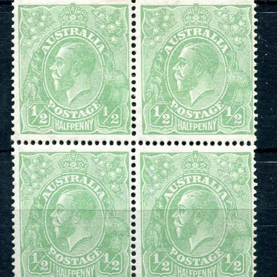 1918-20 Large Multiple Watermark Perf.14 ½d green ...