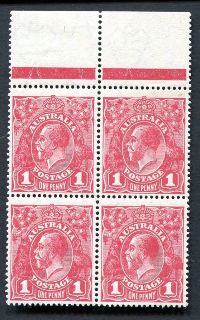 1918-20 Large Multiple Watermark Perf.14 1d deep ... Image 1++