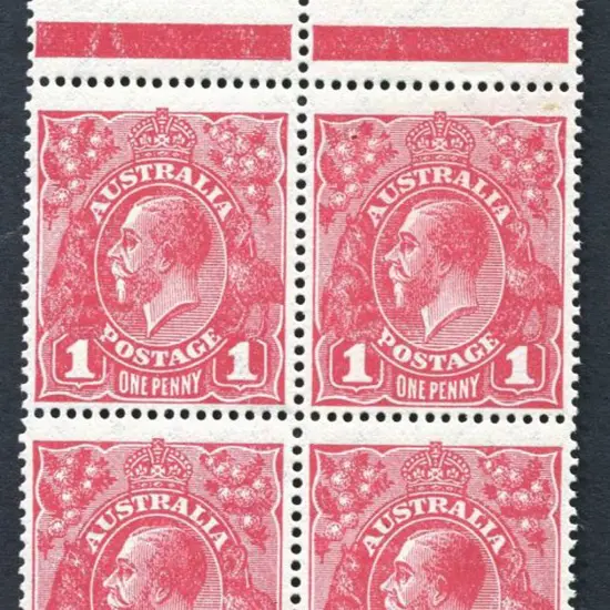 1918-20 Large Multiple Watermark Perf.14 1d deep ...
