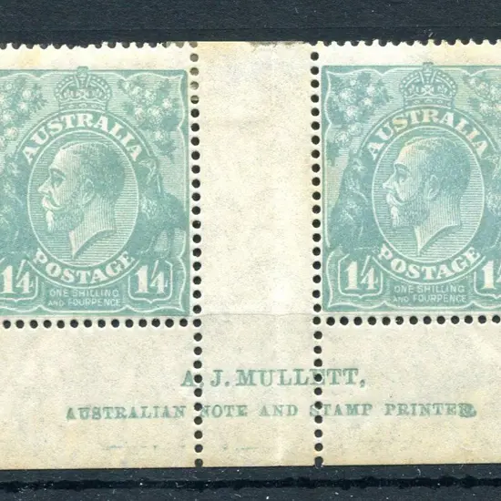 1918-20 Large Multiple Watermark Perf.14 1/4d ...