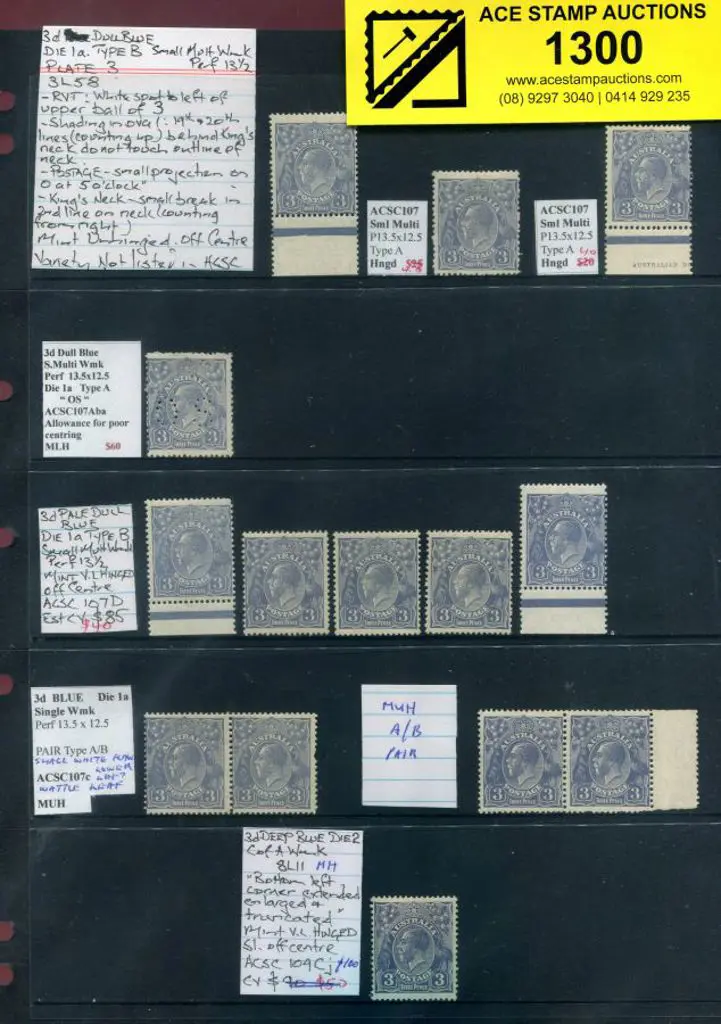 1926-30 Small Multiple Watermark Perf 13½x12½ 3d ... Image 1++