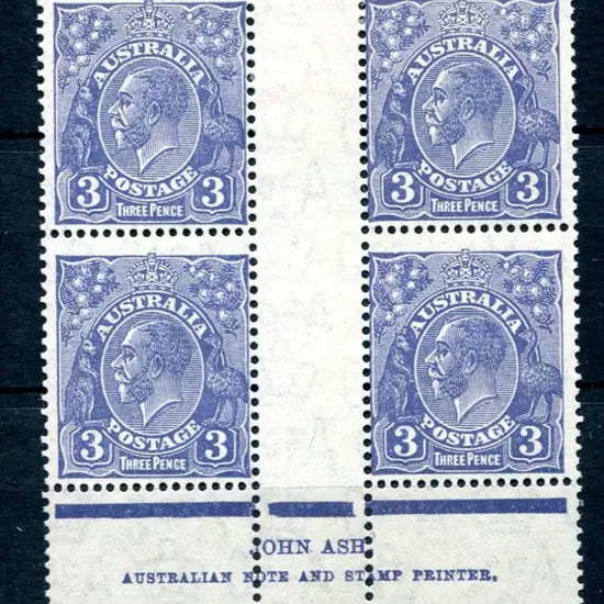 1931-36 CofA Wmk 3d blue Plate 7 with "white flaw ...