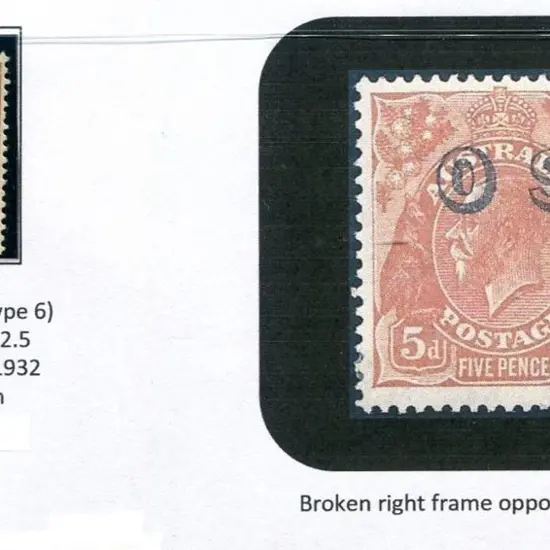 1931-36 CofA Wmk 5d chestnut ovptd "OS" with ...