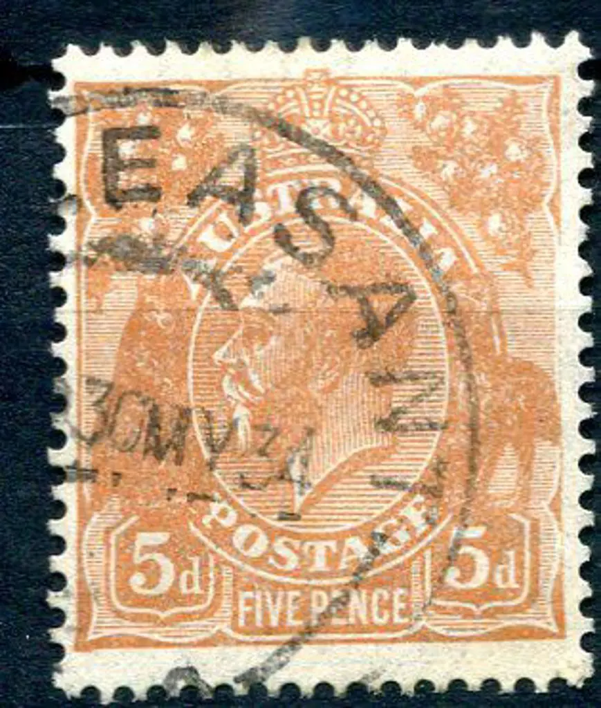 1931-36 CofA Wmk 5d yellow-brown with "Frame ... Image 1++