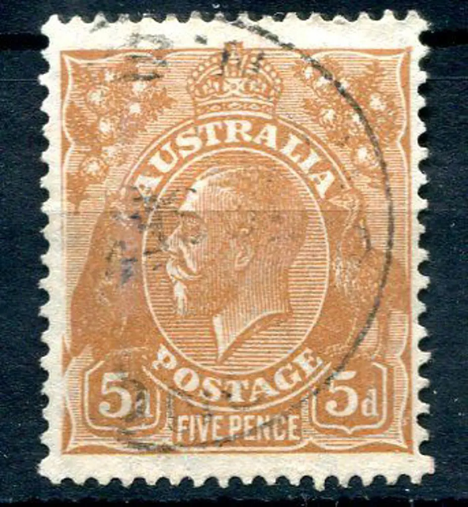 1931-36 CofA Wmk 5d yellow-brown with "Frame ... Image 1++
