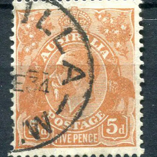 1931-36 CofA Wmk 5d yellow-brown with early stage ...