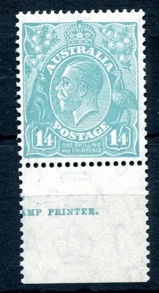 1931-36 CofA Wmk 1/4d turquoise bottom marginal ... Image 1++