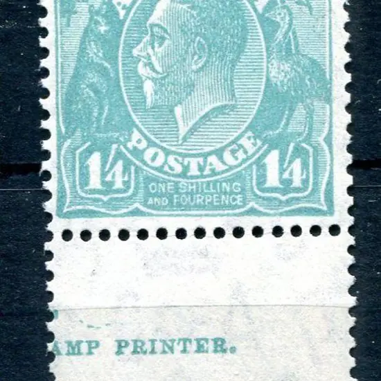 1931-36 CofA Wmk 1/4d turquoise bottom marginal ...