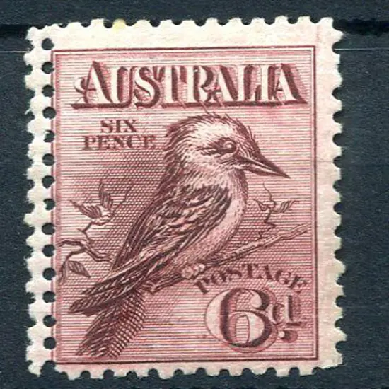 1914 6d engraved kookaburra with double vertical ...