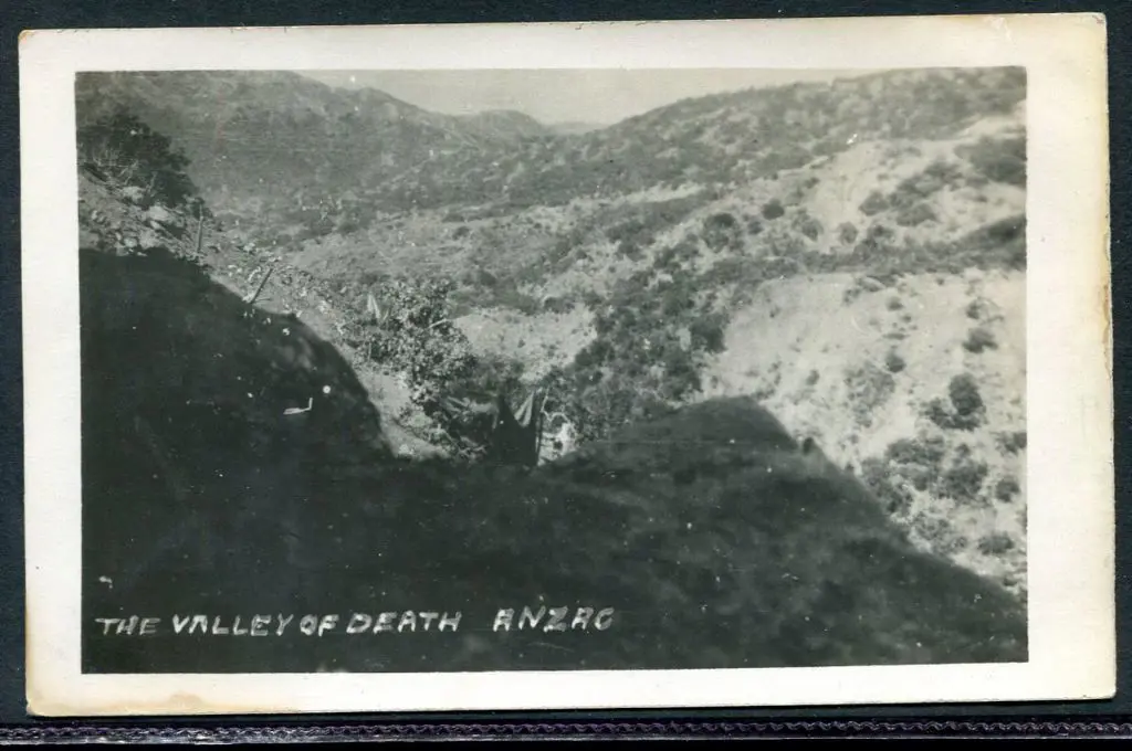 1915 "The Valley of Death ANZAC" captioned ... Image 1++
