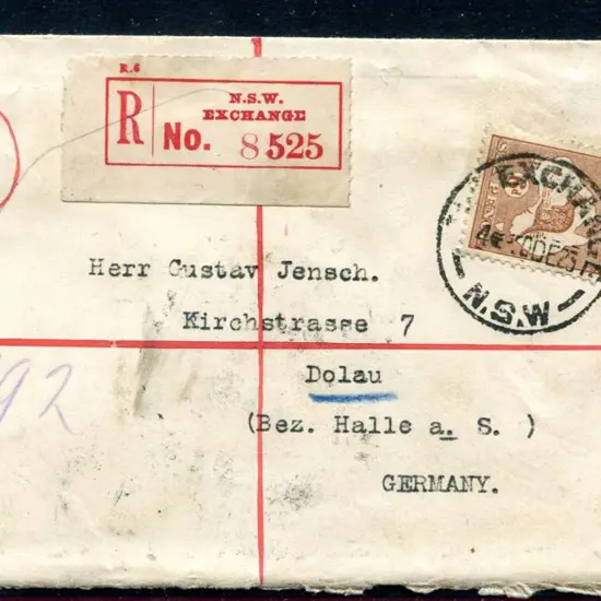 1923 (20th Dec) 6d brown, 3rd wmk kangaroo tied by ...