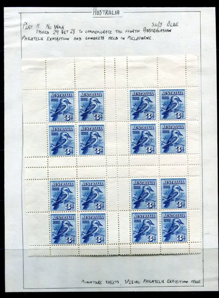 1928 Kookaburra Exhibition Miniature Sheet top ... Image 1++