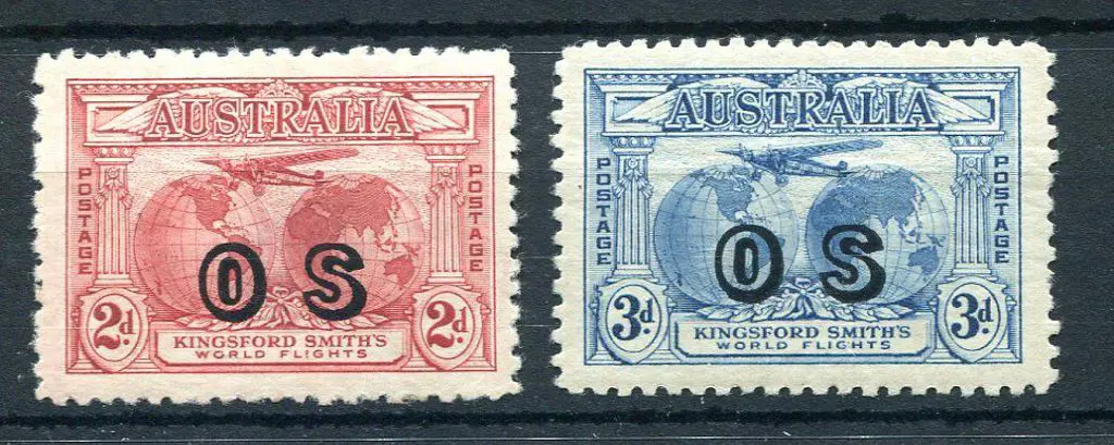 1931 2d & 3d Kingsford Smith ovptd "OS". MLH, 3d ... Image 1++