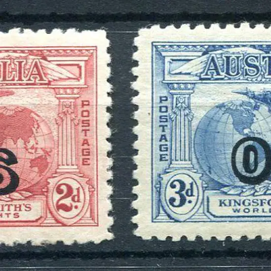 1931 2d & 3d Kingsford Smith ovptd "OS". MLH, 3d ...