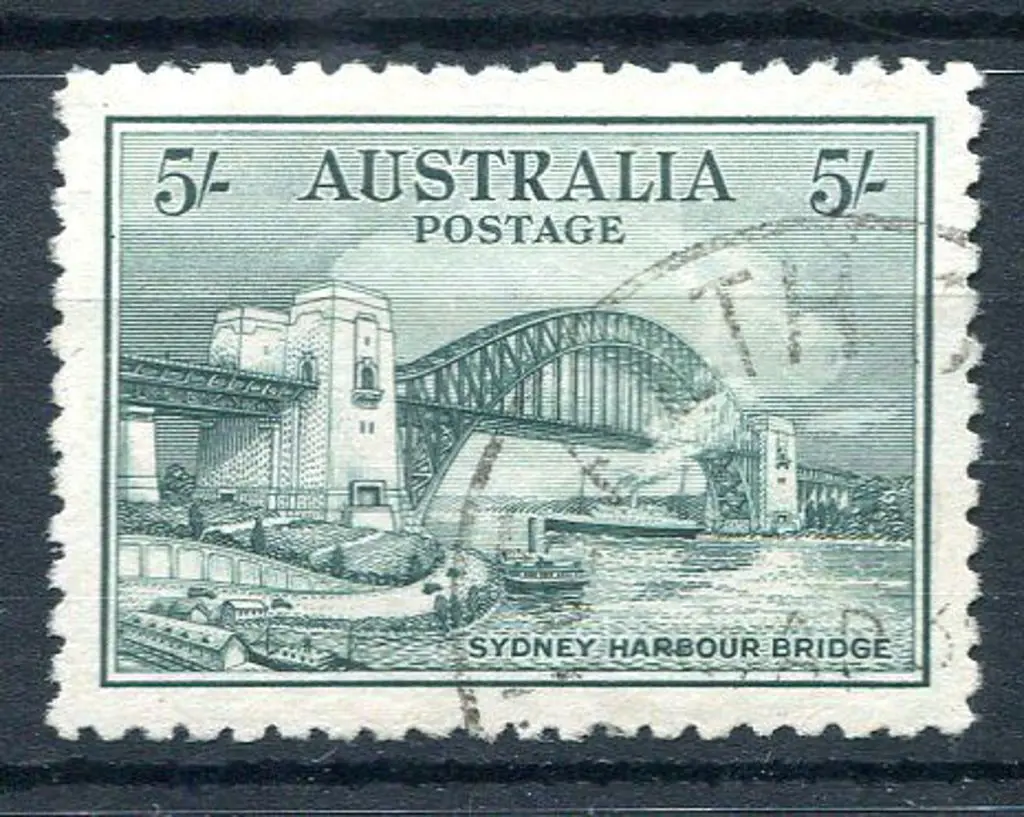 1932 5/- Sydney Harbour Bridge commercially used ... Image 1++