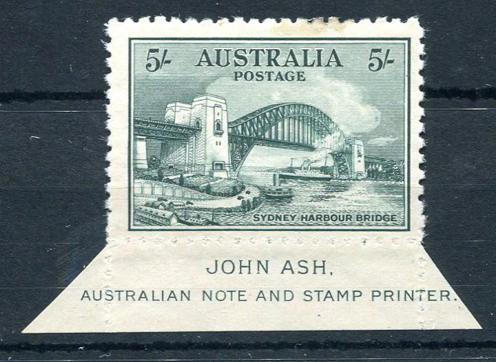 1932 5/- Sydney Harbour Bridge with bottom John ... Image 1++