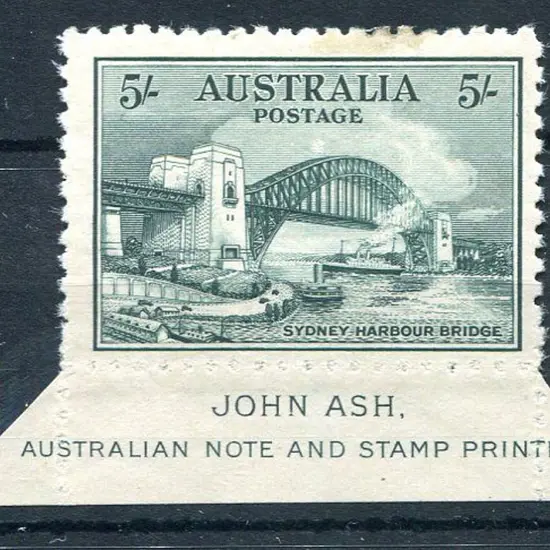 1932 5/- Sydney Harbour Bridge with bottom John ...