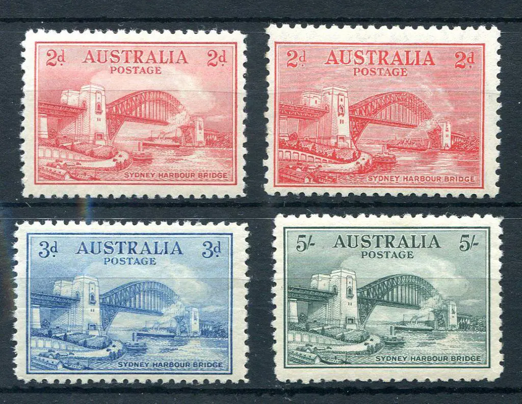 1932 Sydney Harbour Bridge set of 4 with 2d & 3d ... Image 1++