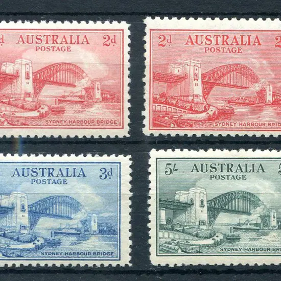 1932 Sydney Harbour Bridge set of 4 with 2d & 3d ...
