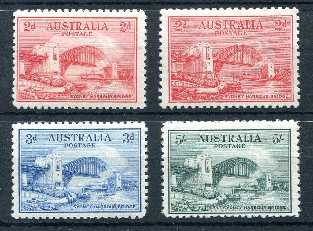 1932 Sydney Harbour Bridge set of 4 to 5/-. All ... Image 1++