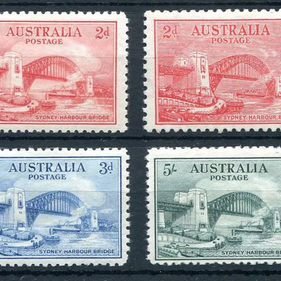 1932 Sydney Harbour Bridge set of 4 to 5/-. All ...