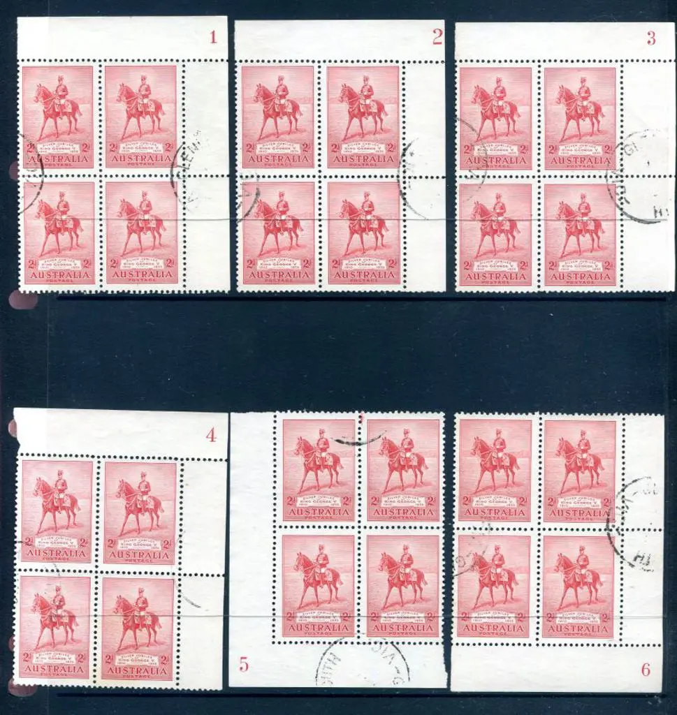 1935 2d scarlet Silver Jubilee in corner plate ... Image 1++